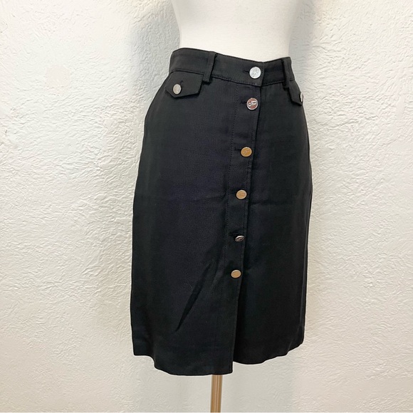 Vintage Dolce & Gabbana Skirt Button Down Gray Black 44 Medium M - Picture 11 of 13